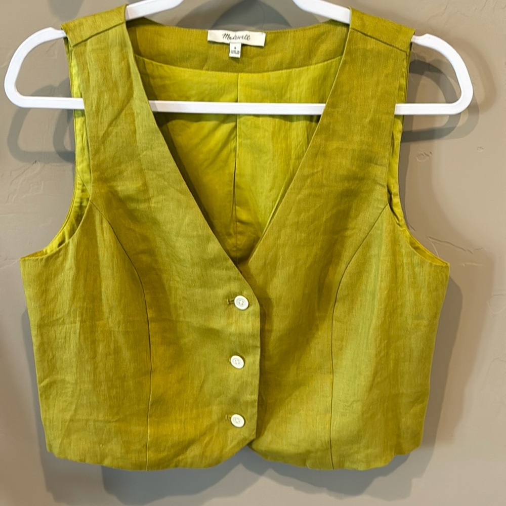 Madewell green vest Size 8